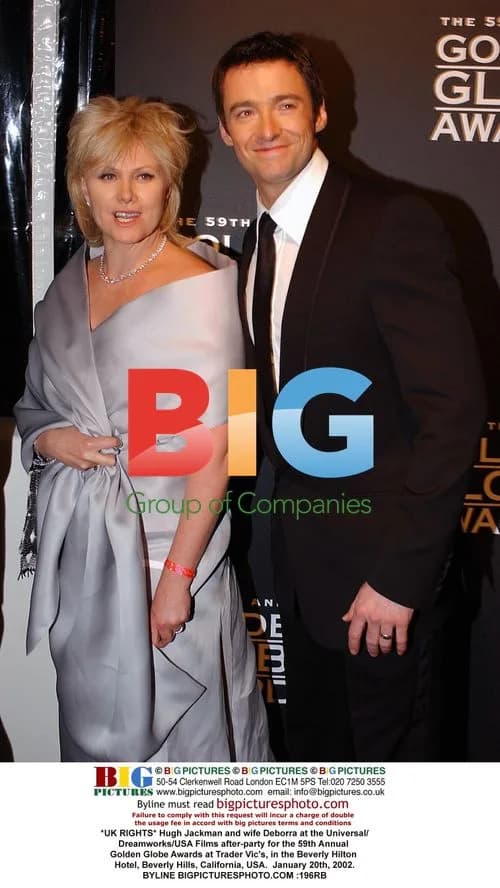 Hugh Jackman and wife Deborra at Golden Globes after-party