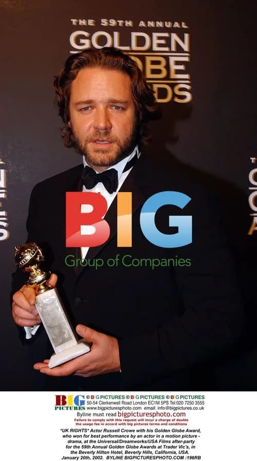 Russell Crowe with Golden Globe Award