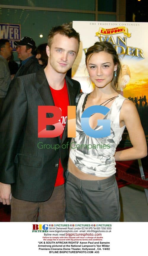 Aaron Paul and Samaire Armstrong at Van Wilder Premiere
