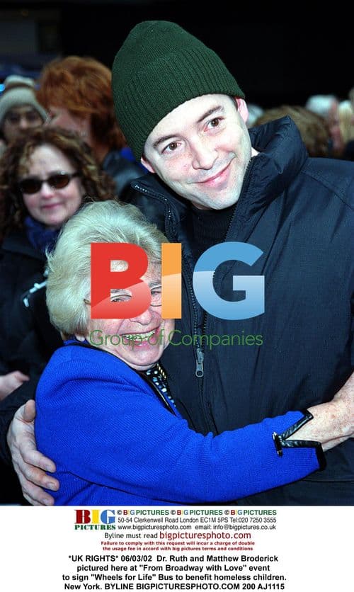 Dr. Ruth and Matthew Broderick at "From Broadway with Love" event