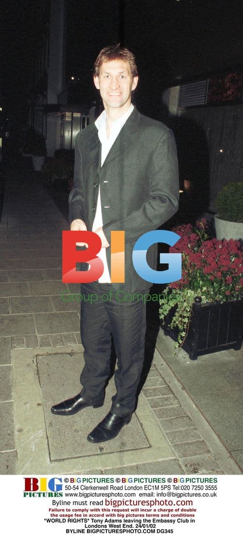 Tony Adams leaving Embassy Club in London