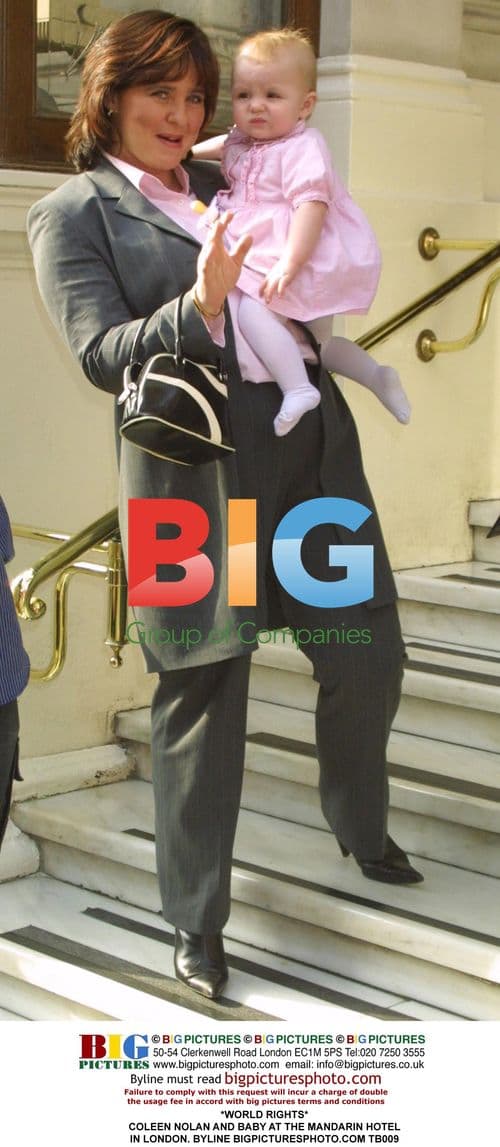 Coleen Nolan and Baby at Mandarin Hotel