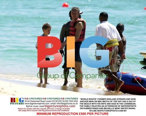 Former England Striker at Beach with Family