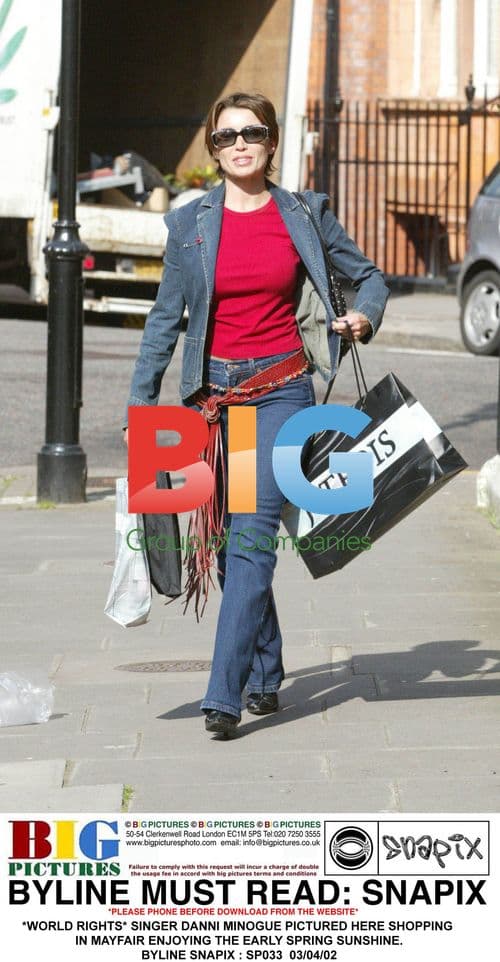 Singer Danni Minogue shopping in Mayfair