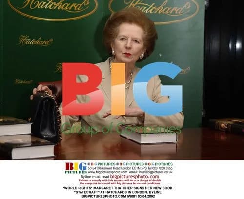 Margaret Thatcher Signs "Statecraft" Book