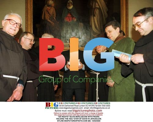 Berlusconi with Friars in Jerusalem