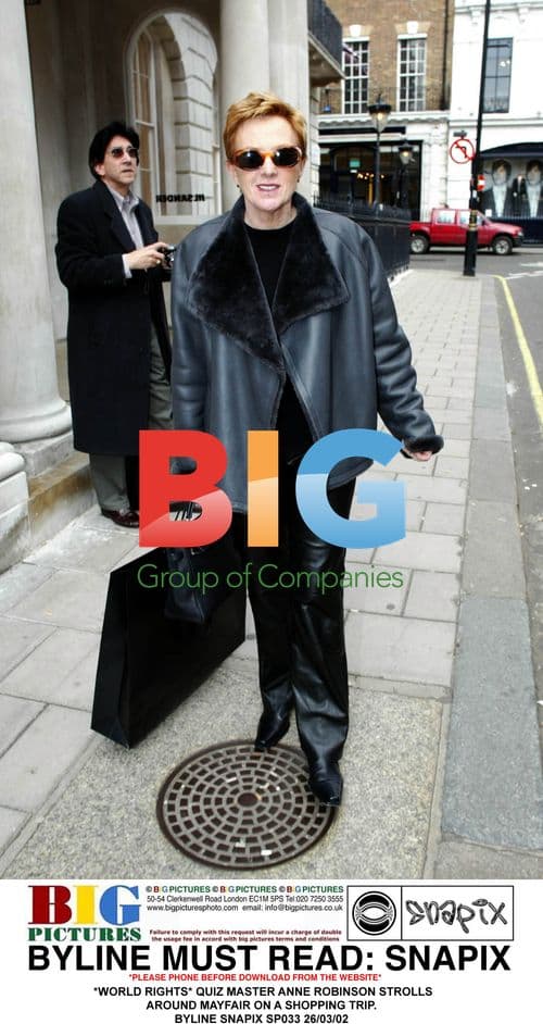 Anne Robinson shops in Mayfair