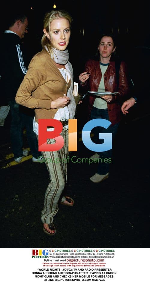 Donna Air signs autographs after London nightclub