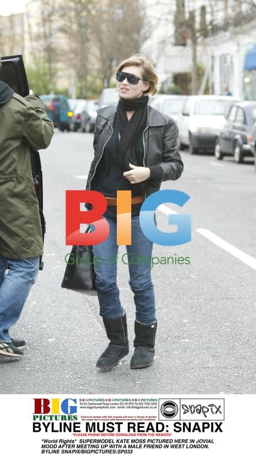 Kate Moss in Jovial Mood Meeting Friend