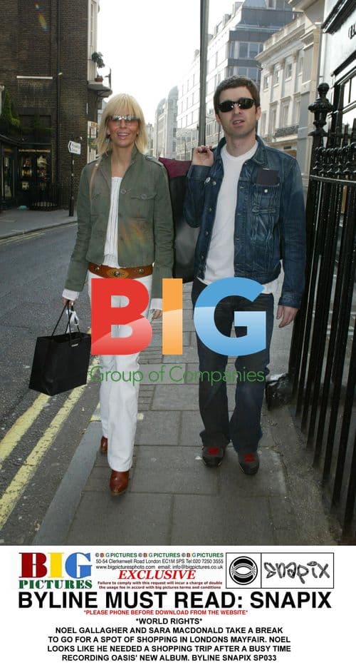 Noel Gallagher and Sara MacDonald Shopping in Mayfair