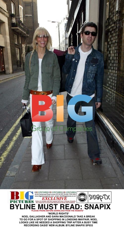 Noel Gallagher and Sara MacDonald Shopping in London
