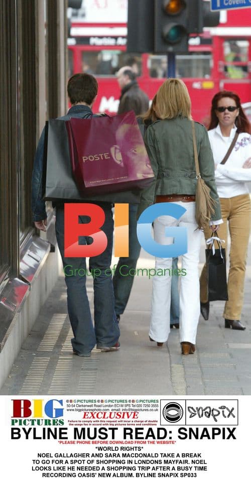 Noel Gallagher and Sara Macdonald Shopping in Mayfair