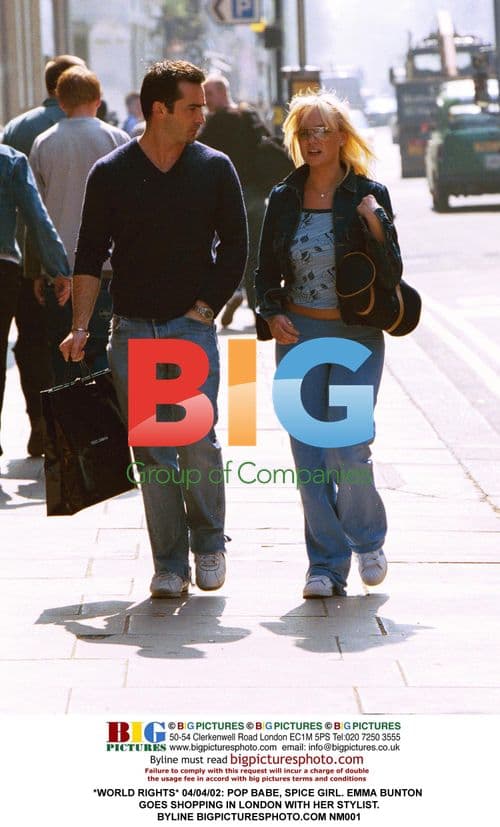 Emma Bunton goes shopping in London