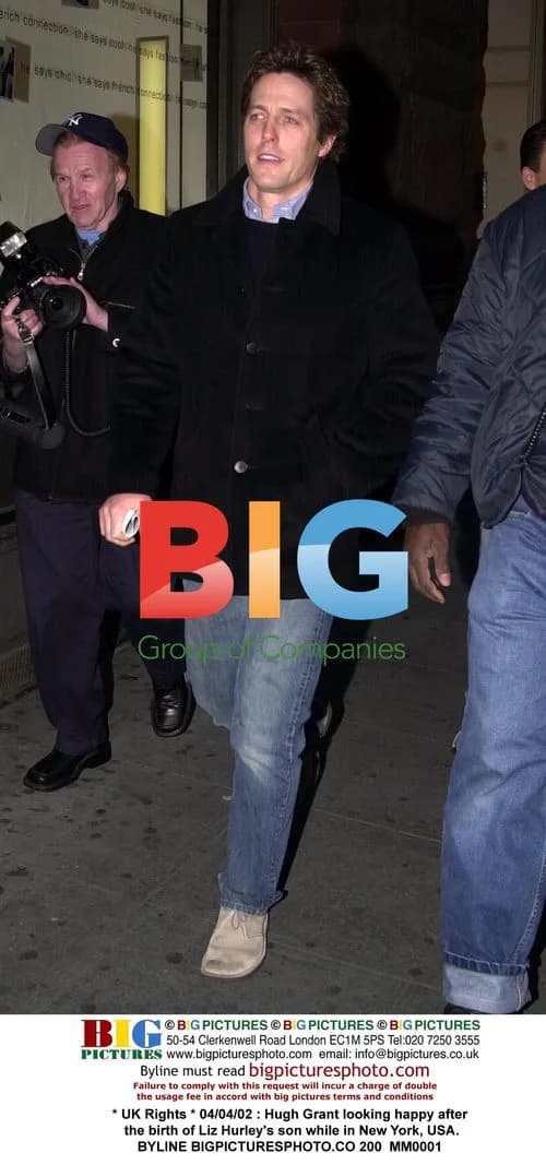 Hugh Grant after Liz Hurley birth in New York