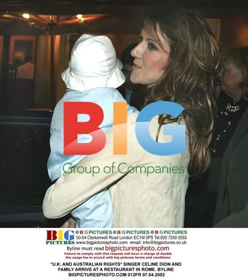 Celine Dion and son at Italian restaurant