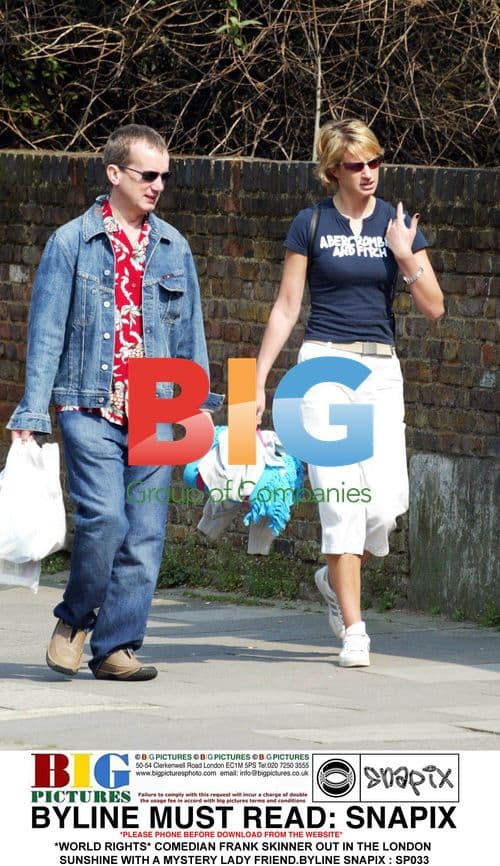 Comedian Frank Skinner with Mystery Woman in London
