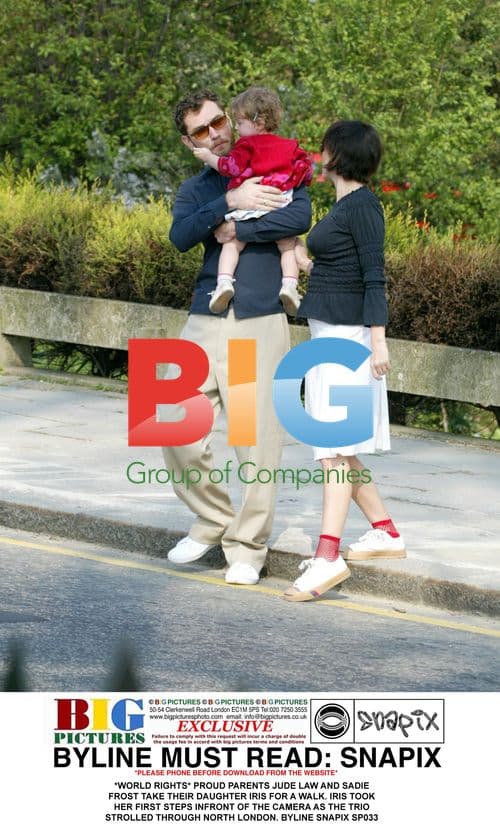 Jude Law, Sadie Frost and daughter Iris out in London