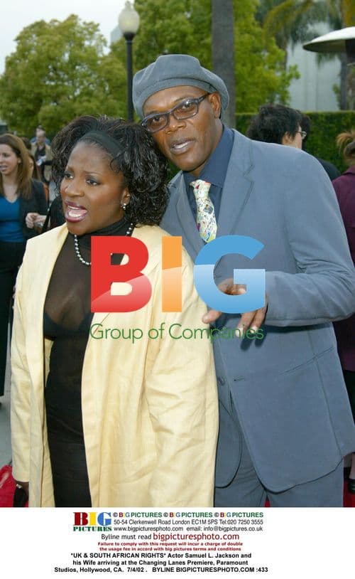 Samuel L. Jackson and Wife at Changing Lanes Premiere