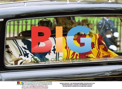 The Queen Mother's Coffin Leaves for Windsor Castle