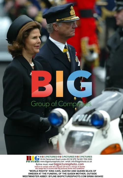 King and Queen of Sweden at Queen Mother's Funeral