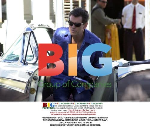 Pierce Brosnan on set of new James Bond film