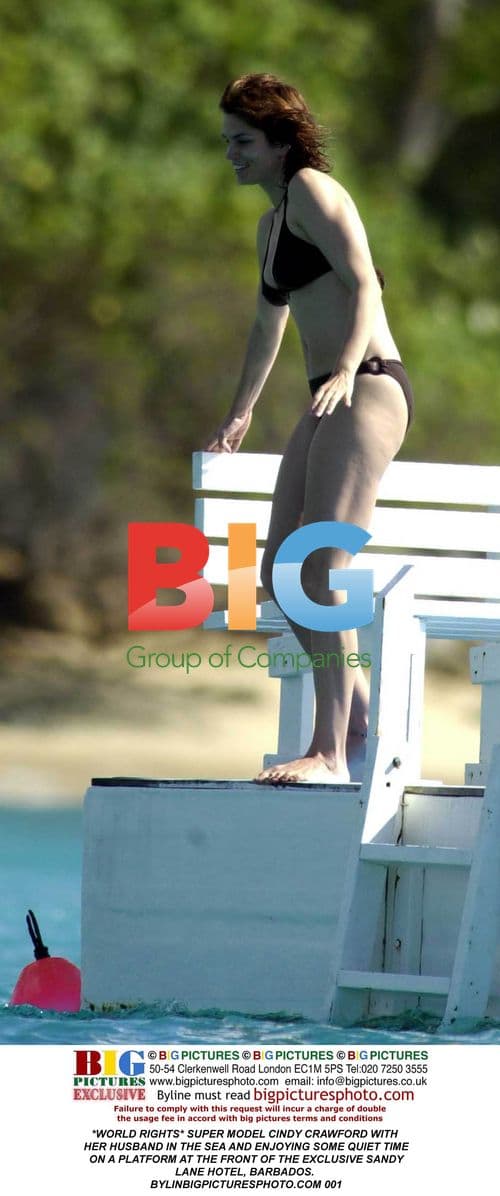 Cindy Crawford with husband in Barbados