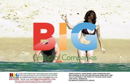 Cindy Crawford & Husband at Sandy Lane Hotel, Barbados