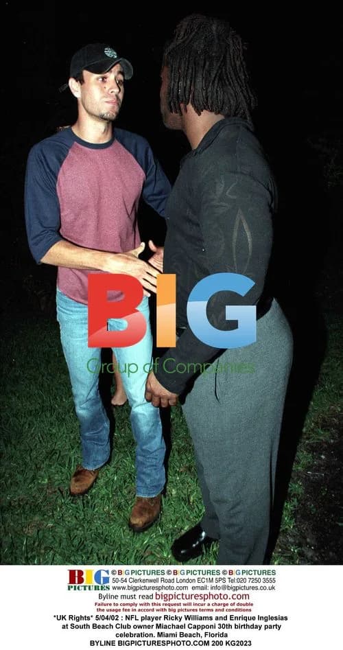 Ricky Williams and Enrique Iglesias at Miachael Capponi's 30th birthday