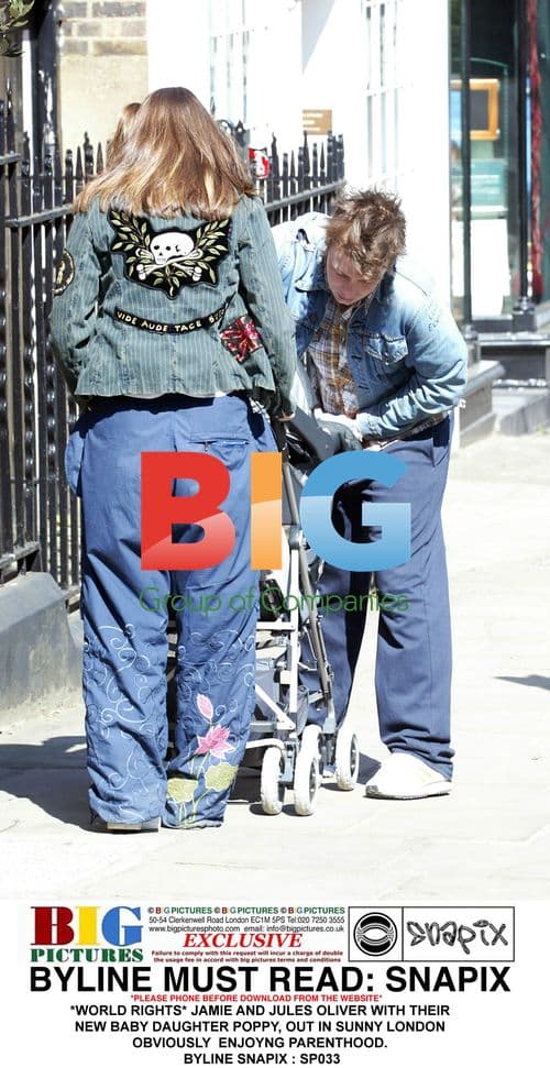 Jamie and Jules Oliver Out With Newborn Poppy