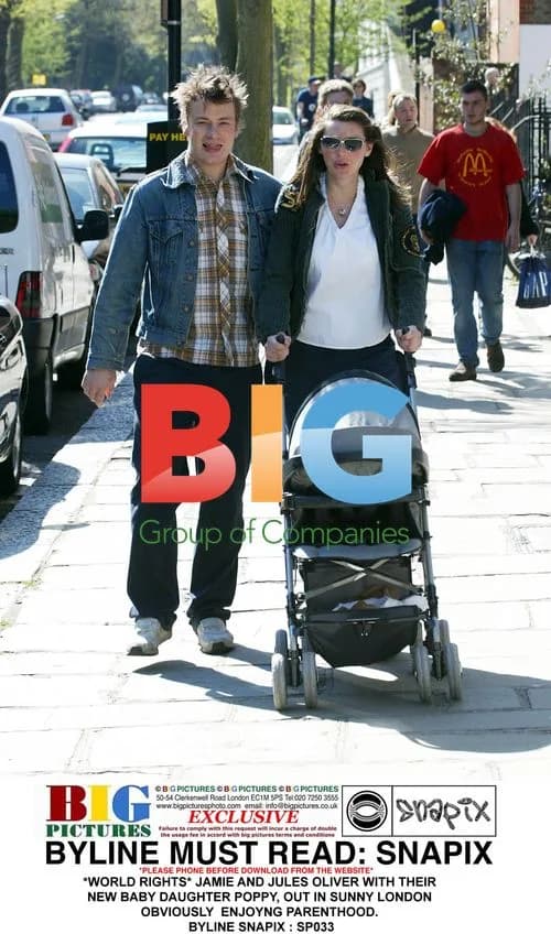 Jamie and Jules Oliver with Baby Poppy