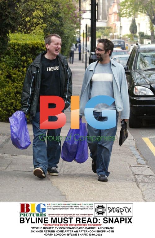 Comedians David Baddiel and Frank Skinner Shopping