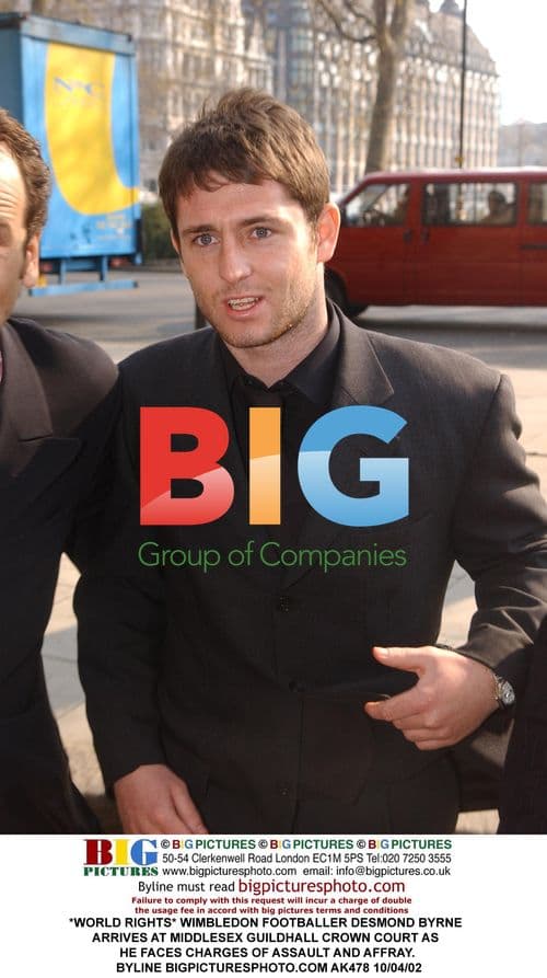 FOOTBALLER DESMOND BYRNE ARRIVES AT COURT