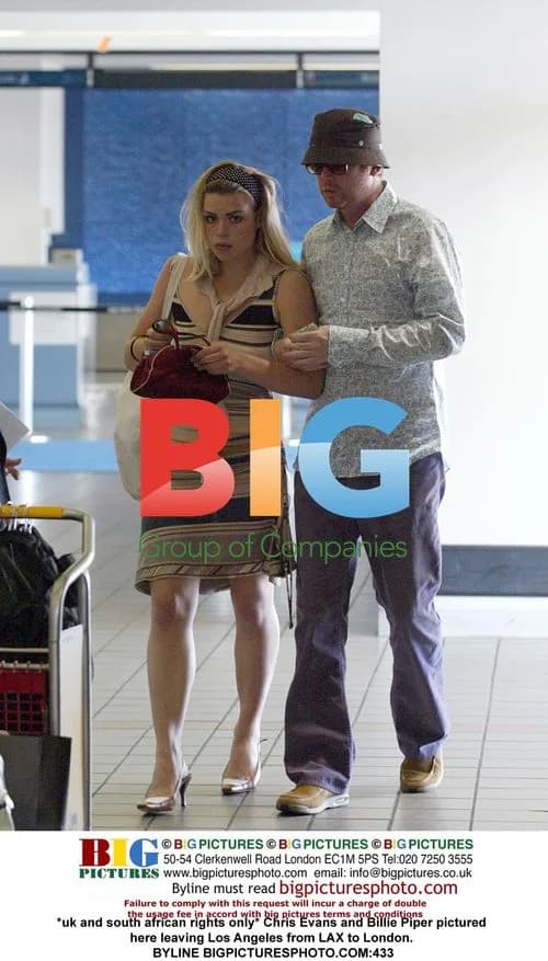 Chris Evans and Billie Piper depart LAX