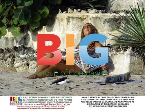 Blonde Beauty Emma Jones Relaxes on Barbados Beach