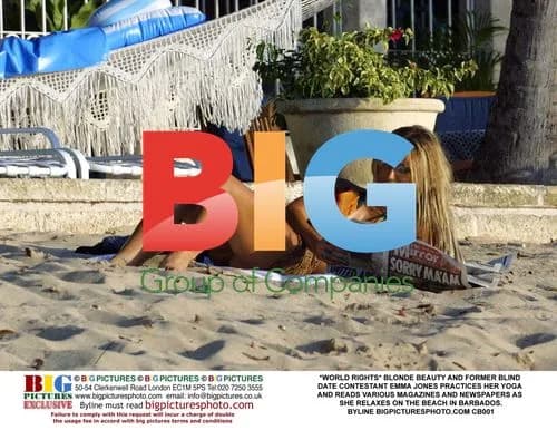 Blonde Beauty Emma Jones Relaxes on Barbados Beach