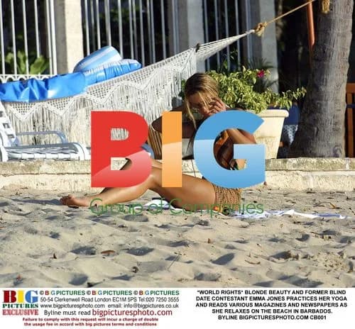 Emma Jones Relaxes on Barbados Beach