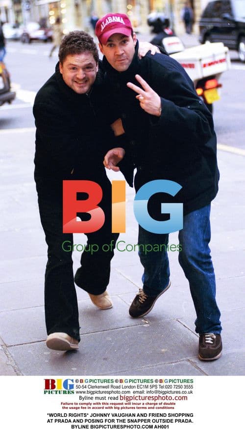 Johnny Vaughan and Friend Shopping at Prada