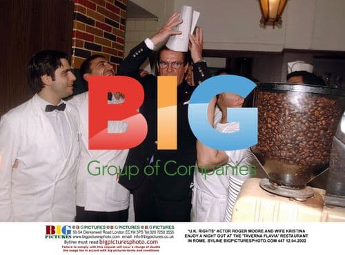 Roger Moore and Wife Kristina Dine in Rome