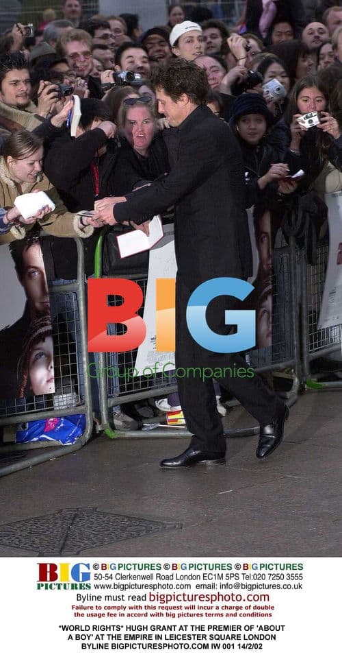 Hugh Grant at 'About a Boy' Premiere