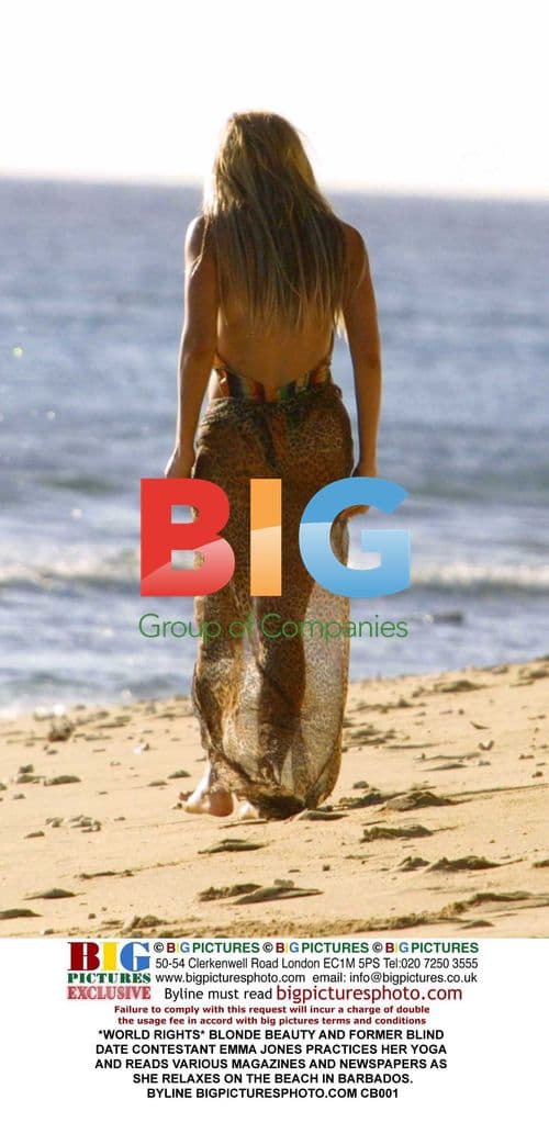 Blonde BEAUTY Emma Jones Relaxes on Barbados Beach