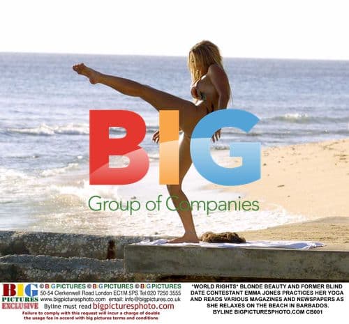 Emma Jones Relaxes on Barbados Beach