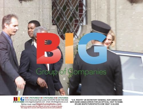 Kofi Annan and wife Nane arrive in Rome