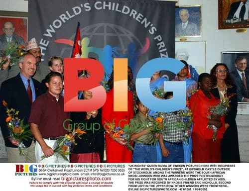 Queen Silvia with World's Children's Prize Winners