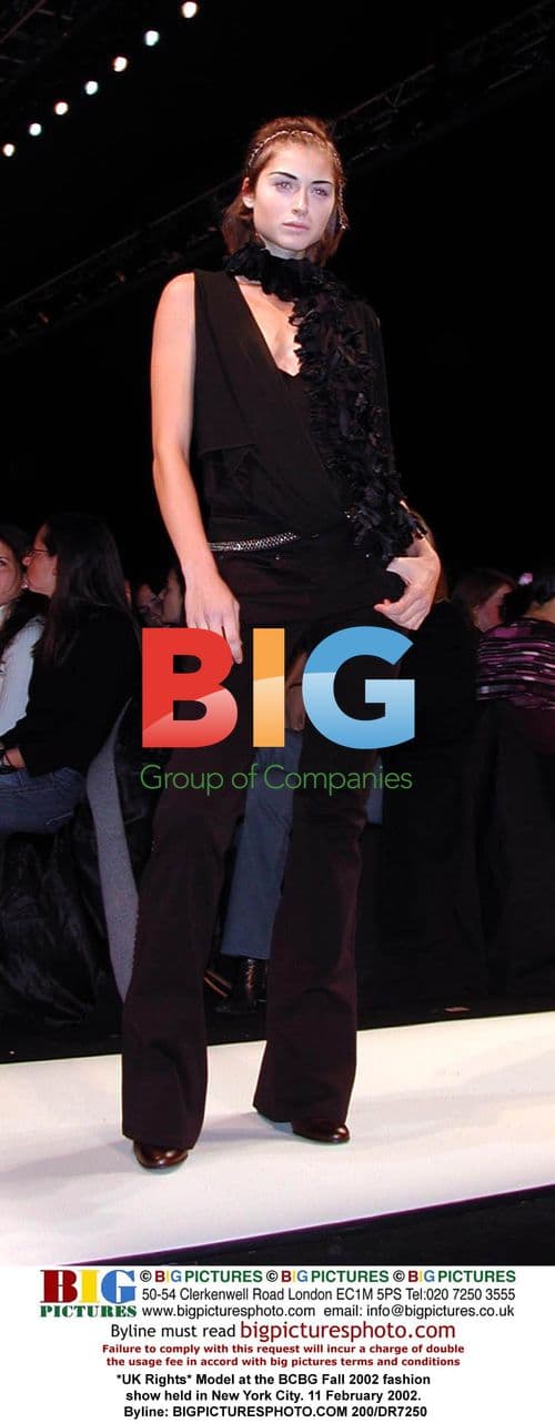 Model at BCBG Fall 2002 show in NYC