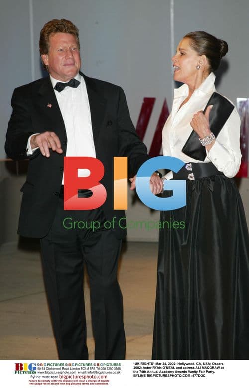 Ryan O'Neal and Ali MacGraw at Oscars 2002 Vanity Fair Party