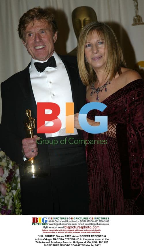 Robert Redford and Barbra Streisand at Oscars 2002