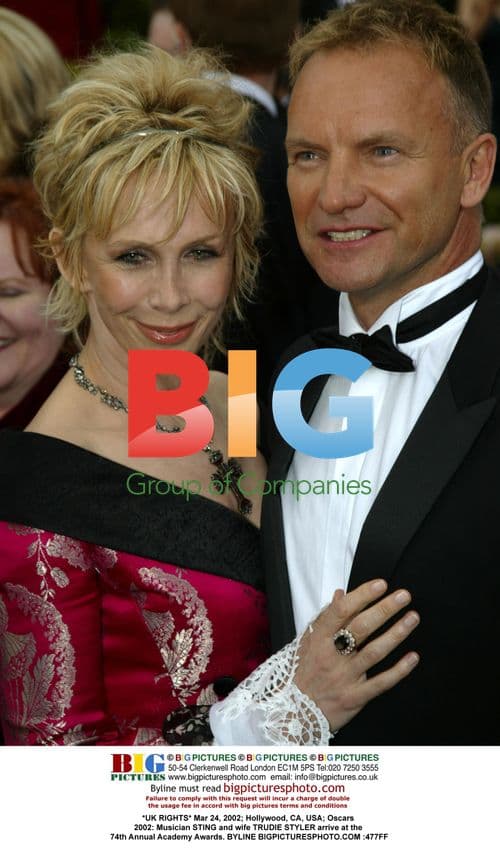 Sting and Trudie Styler at Oscars 2002