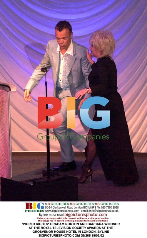 Graham Norton and Barbara Windsor at Royal TV Society Awards
