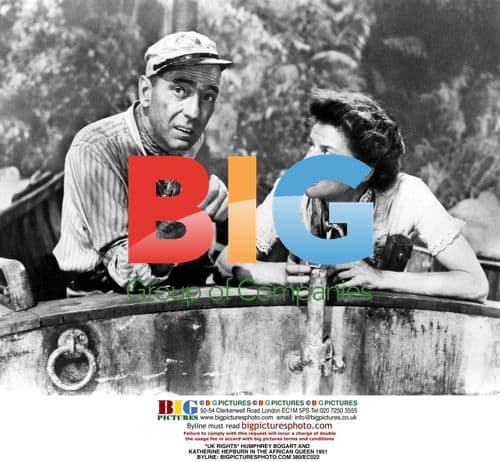 Humphrey Bogart and Katherine Hepburn in "The African Queen"