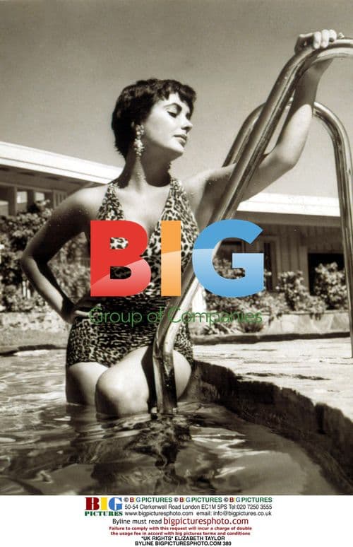 Elizabeth Taylor Swimsuit Pool Portrait